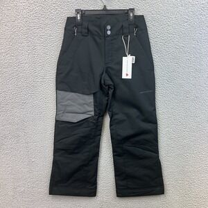 Obermeyer Teen Boys Ski Snow Pants Black Size Med Brisk Print 10K MM